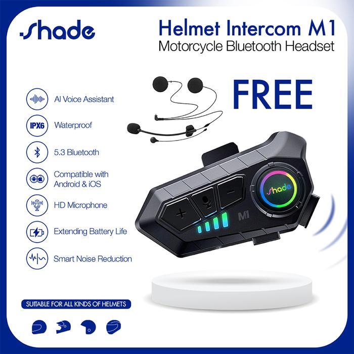 SHADE Headset Helm Bluetooth / HeadPhone Helm Bluetooth / Intercom Motor / Headset Bluetooth Helm