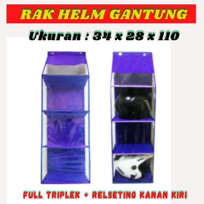 Rak Praktis Rak Helm 3 Tingkat Alas Pakai Triplek Kokoh Plastik Tebal Muat 3 Helm Bisa Digunakan