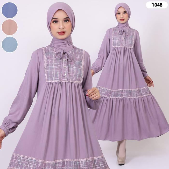 Shafira Gamis Midi Muslim Wanita Bahan Rayon Twill Premium All Size Zeeya Collection