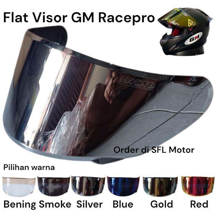 Flat Visor Helm GM Racepro Fullface Kaca Helm GM Race Pro