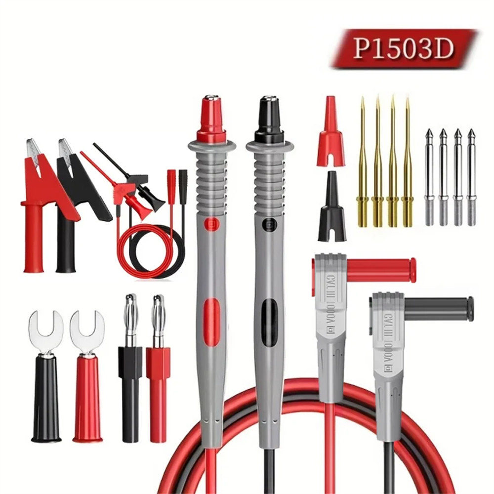 P1503 P1503B P1503D Multimeter Test Leads Kit with Replaceable Needle Probe 4mm Banana Plug