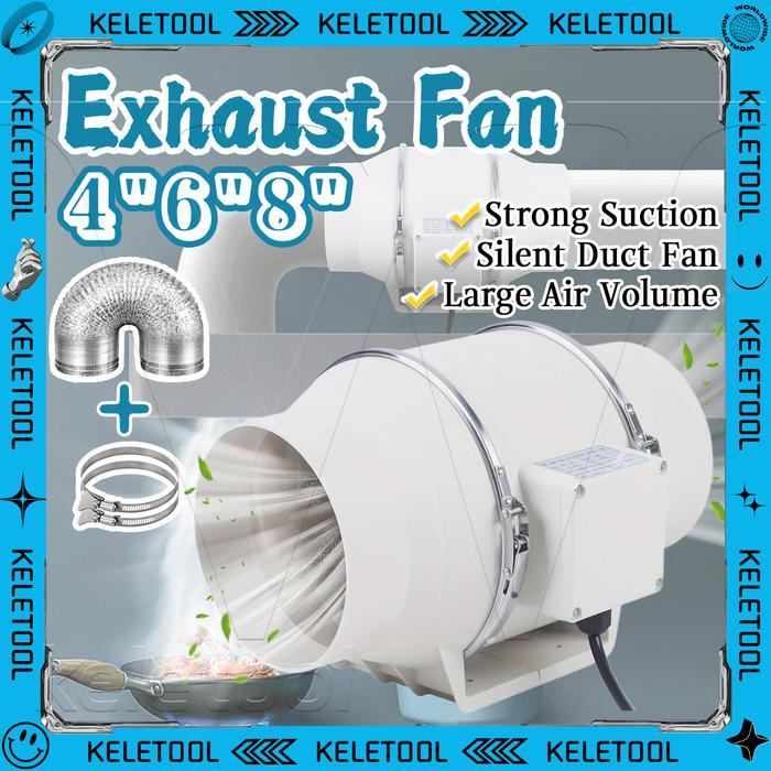 GRANTZY 4" 6" 8" 220v Blower Dapur Penghisap Asap Dapur Blower Hisap Untuk Kamar Mandi Dapur