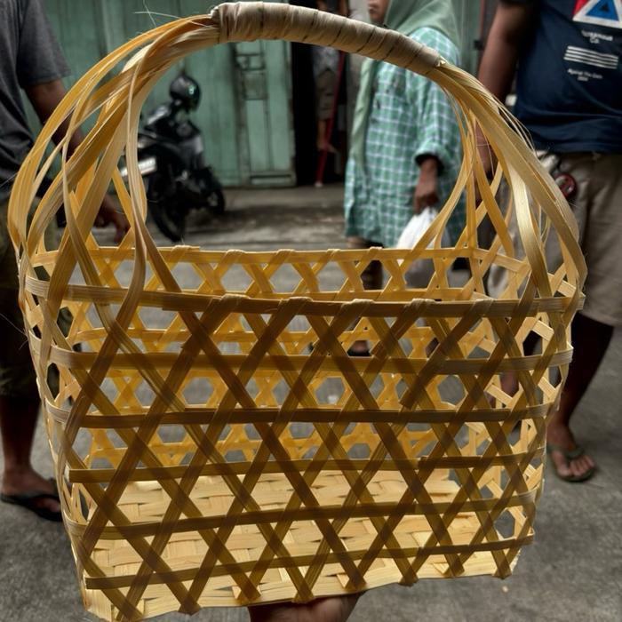 tas bambu anyaman besek jumbo