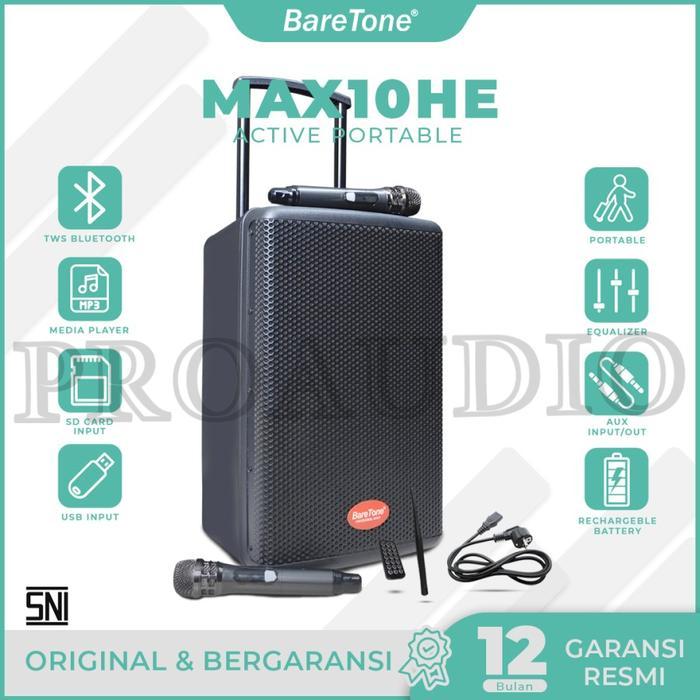 speaker aktif baretone 10 inch max 10 he portable max 10he wireless