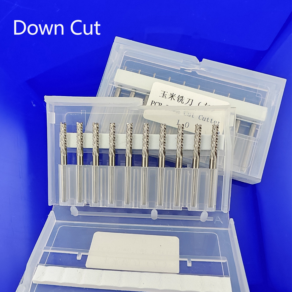 10PCS Down Cut PCB Milling Cutter Corn Teeth End Mills CNC Milling Cutter Tools Router Bits for PCB