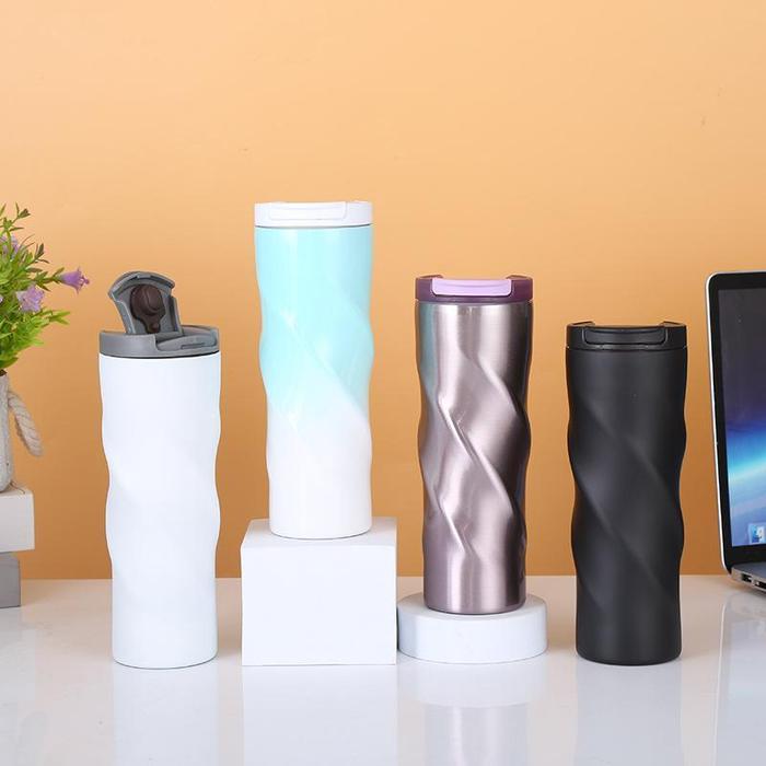 Drum cup spiral 304 stainless steel bottle vacuum Botol Coffee Vacuum Dapat dipakai untuk minuman
