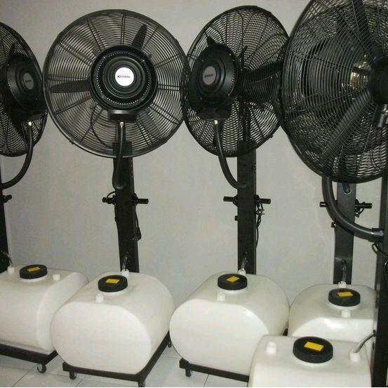 Blower Misty Fan Pendingin Area Pabrik & Outdoor dengan Angin Super Kencang dan Kabut Halus Cocok un