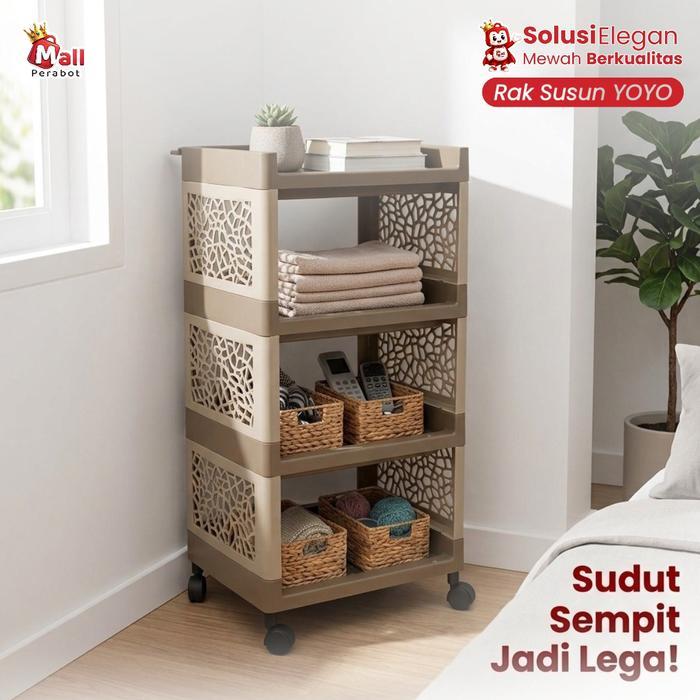 Ikea - Mall Perabot Rak Troli Yoyo Penyimpanan Serbaguna Minimalis Rak Roda Sudut Ruangan Hemat