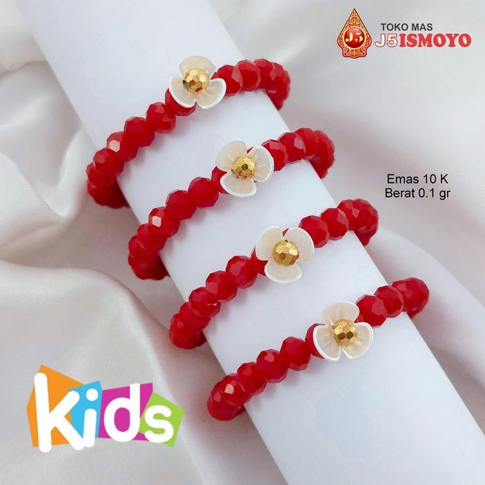 Gelang Anak Kristal Kombinasi Emas Mas Lily J5 Ismoyo