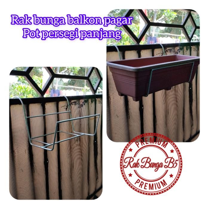uikb Rak Bunga Pagar Balkon / Rak Pot Panjang / Rak Pot Pagar