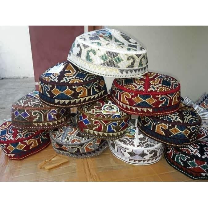 ASLI peci kopiah pakistan asli import abstrak grosir READY STOCK