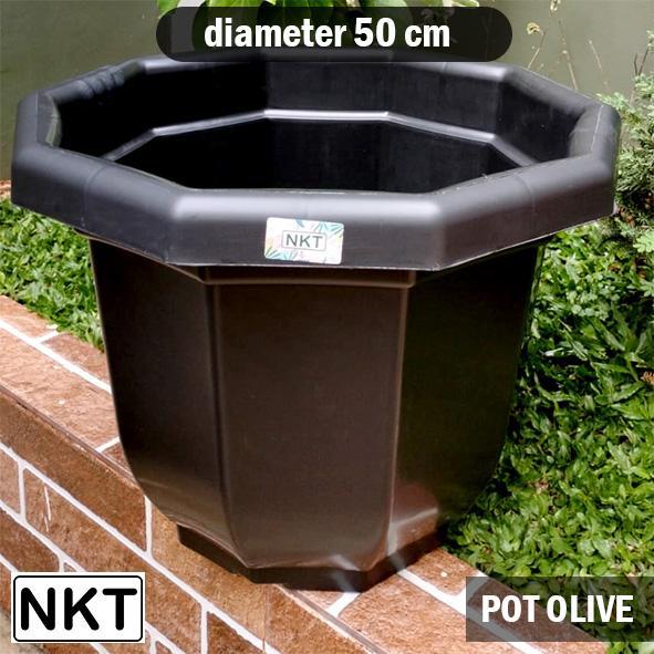 pot besar 50cm hitam NKT pot olive pot jumbo Khusus gojek grab
