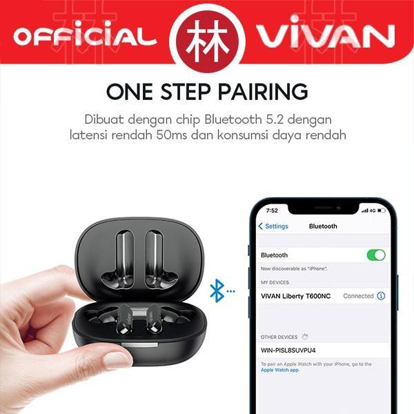 VIVAN T600NC Earphones Headset TWS Bluetooth 5.2 Waterproof IPX7 48H