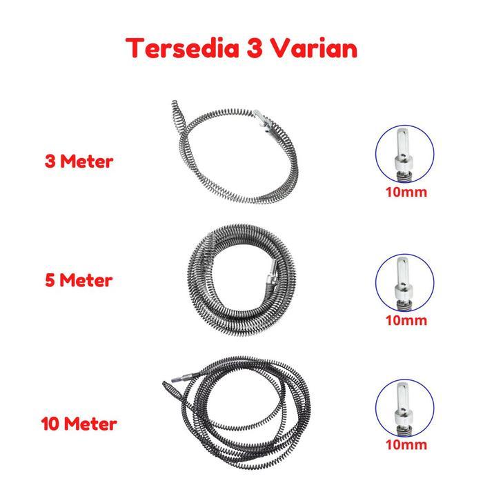 Pipe Cleaner Kawat Pembersih Saluran Pipa Mampet Dengan Adaptor Bor