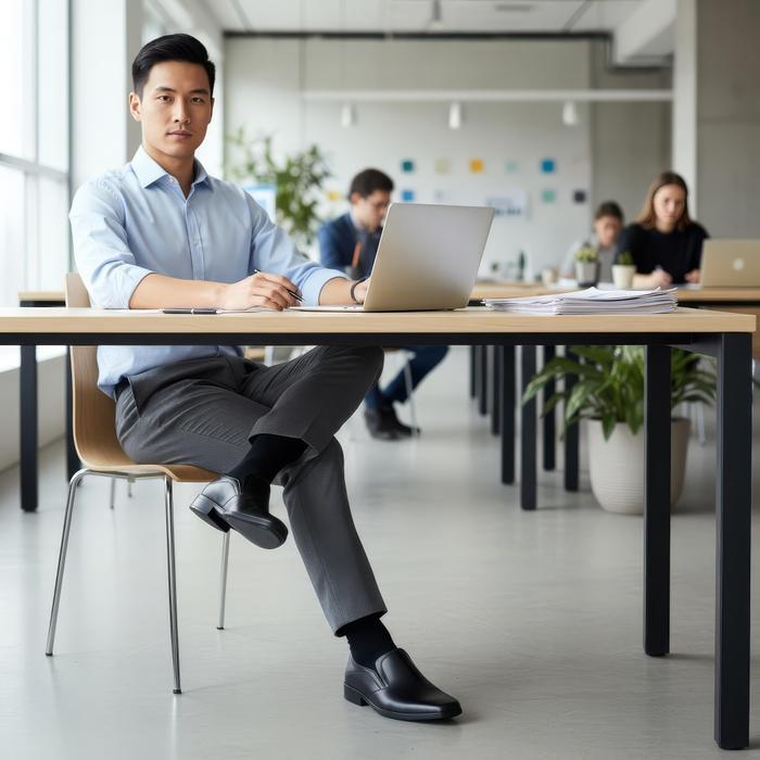 Paulmay - Sepatu Formal Pria - Milan 77 - Black Shoes Pantofel Karet Kerja