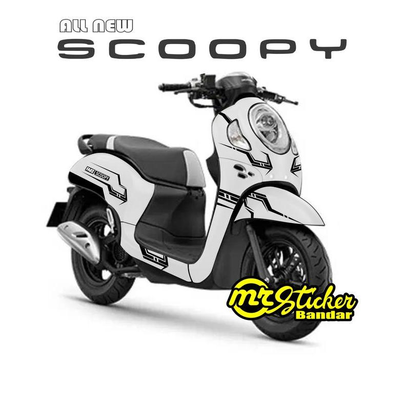Decal Scoopy Full Body Dekal Sticker New Fi Baru 2021 Strip Hitam