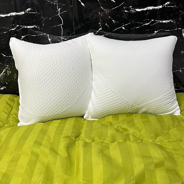 Bantal Sofa Busa Memory Foam Ukuran 40X40 Motif Cantik Super Lembut & Mewah Gold Kain Putih-Bfa