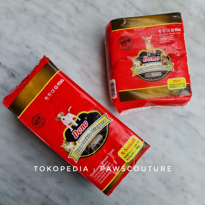 Dono Female Pet Dog Diaper Pampers Popok Anjing Kucing Betina Bayi Xxs Original