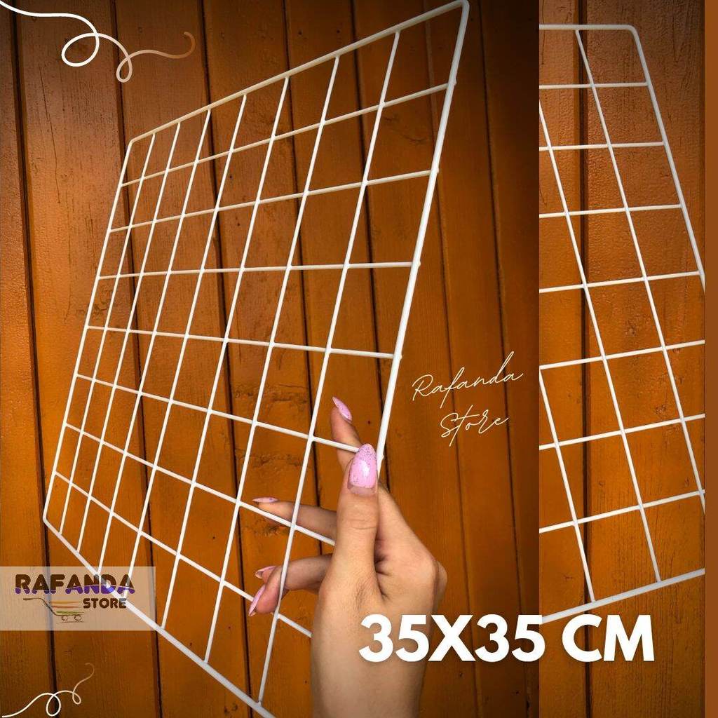 ram kawat besi mesh board gantungan aksesoris pajangan dekorasi dinding kamar ruang tamu ram kotak j