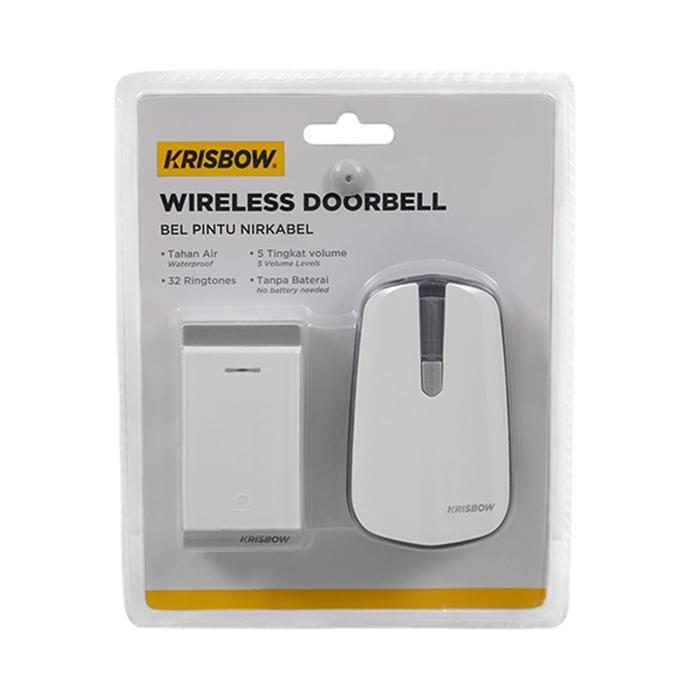 rxdr- Azko Krisbow Bel Pintu Wireless One Bell 581P - Putih Door Bell Wireless Door Chime