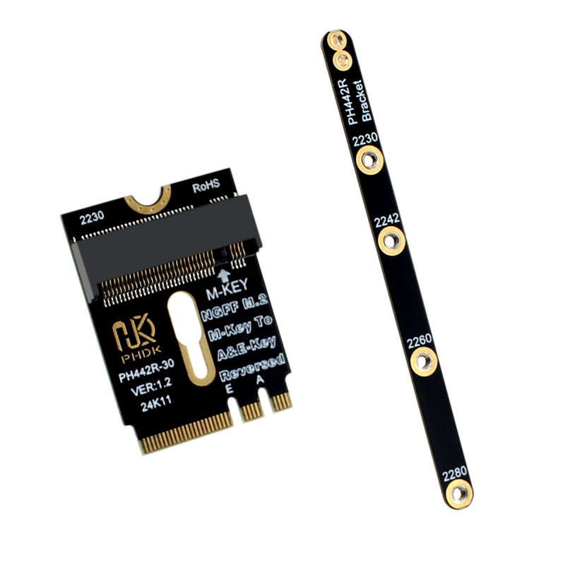 M.2 A+E TO NVME SSD ADAPTER M2 WIFI INTERFACE A/E KEY TO M KEY PCIE 4.0 RISER CARD WITH BRACKET FOR