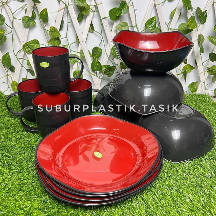 JTTOP" [PAKET 3] HARGA GROSIR PAKET LENGKAP 1 LUSIN SERIES RAMEN GELAS + PIRING + MANGKOK PLASTIK