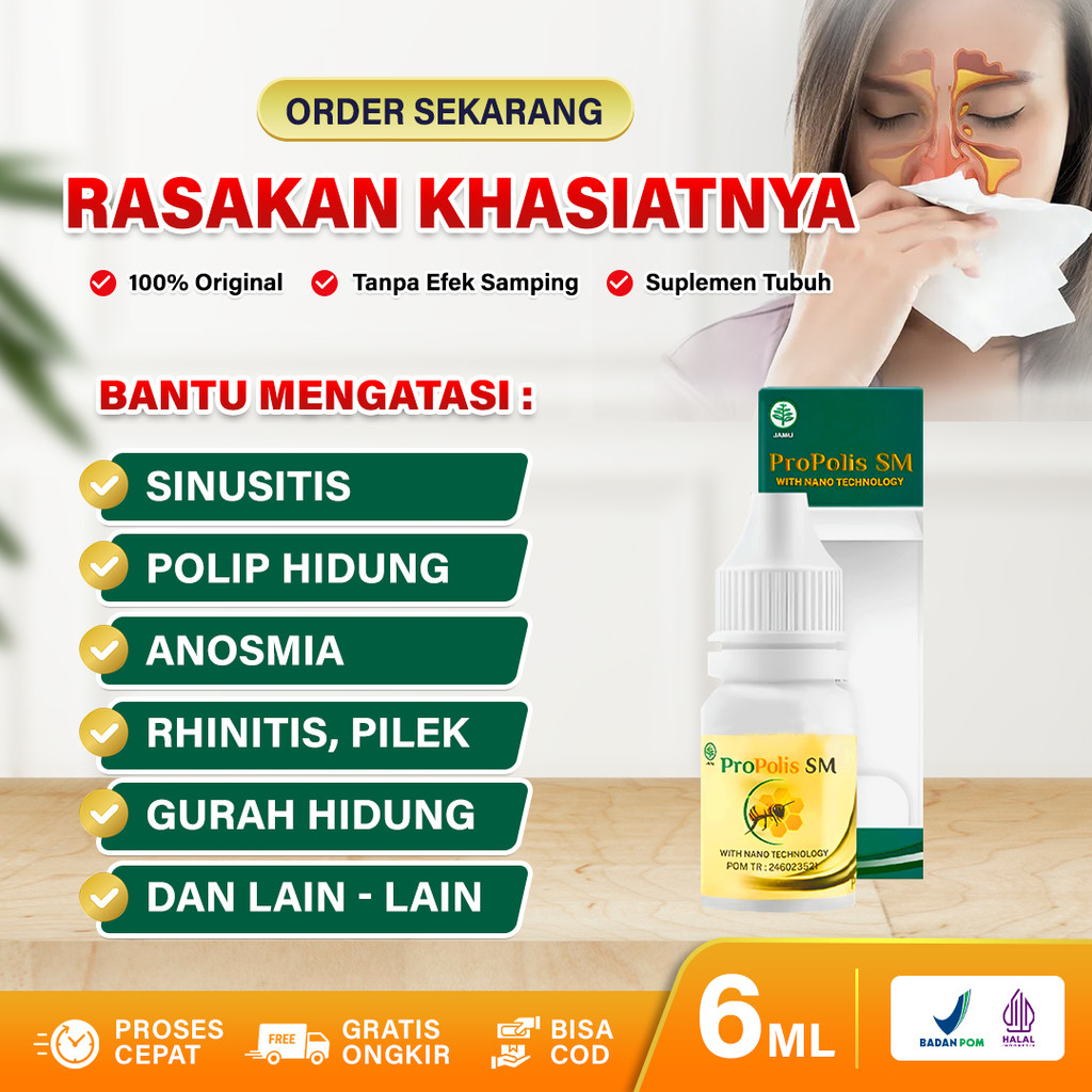 Propolis SM BrazilAsli Obat Gurah Hidung Sinusitis Polip Hidung Benjolan Di Hidung Pilek Menahun Rhi