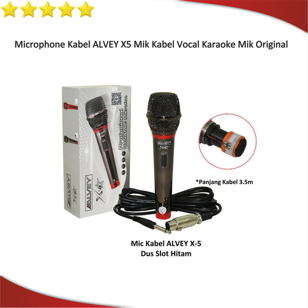 Microphone Kabel ALVEY X5 Mik Kabel Vocal Karaoke Mik Original