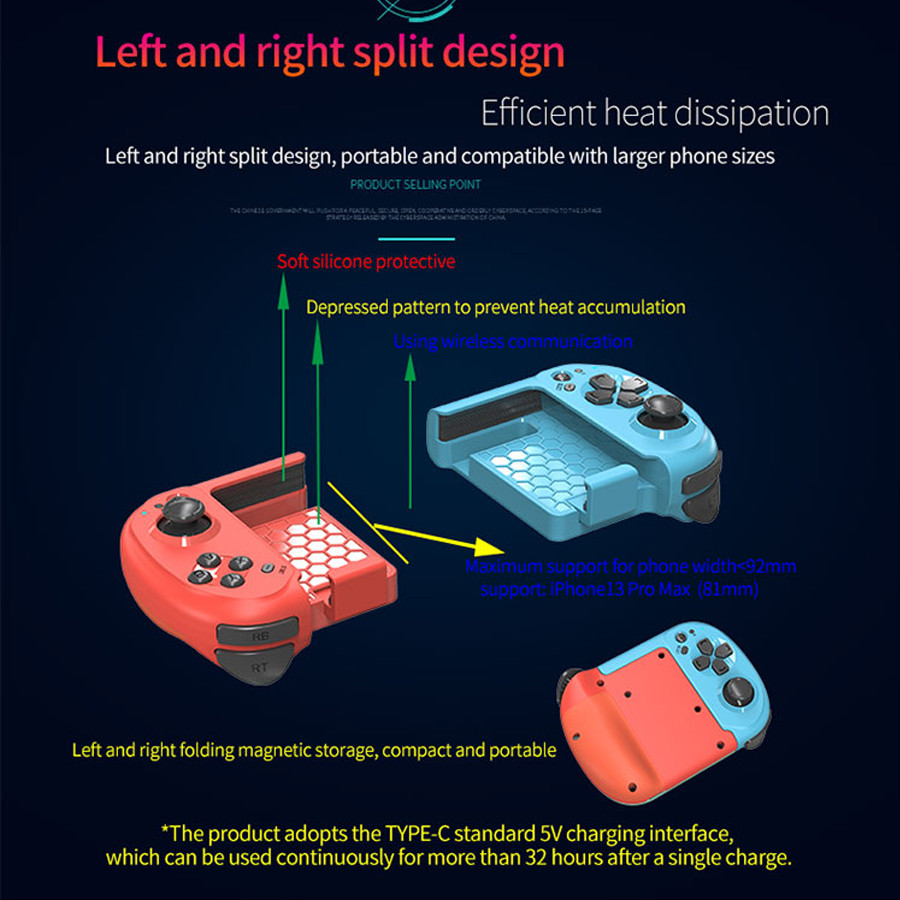 Mocute 061 Wireless Gamepad Wireless Left Right Split Game Controller Bluetooth Gaming Joystick for