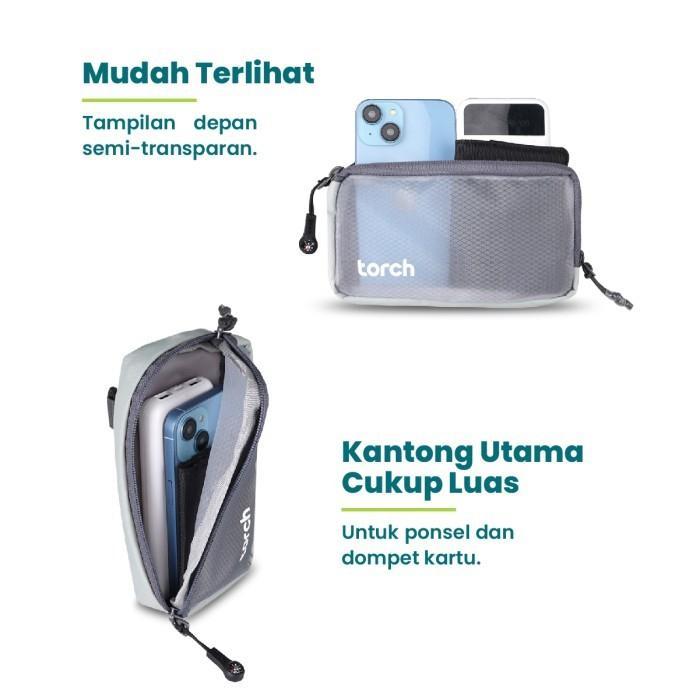 TORCH Tas Pouch Antro - Sling Bag Mini Anti Air Transparan Outdoor Air Pria nita