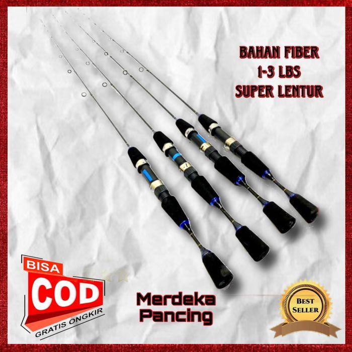 Joran pancing benjiro udang hitam polos 120 135cm fiber solid Tegek