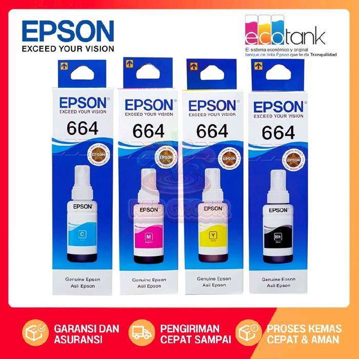 Paket 1 Set Tinta Epson 664 For Printer L100 L110 L120 L200 L220 L360 Terbaru 