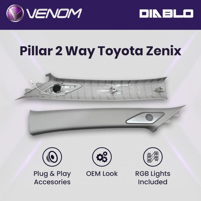 TERBARU Pilar Tweeter 2 Way Venom Interior Mobil Pillar Toyota Innova Zenix OEM Looks