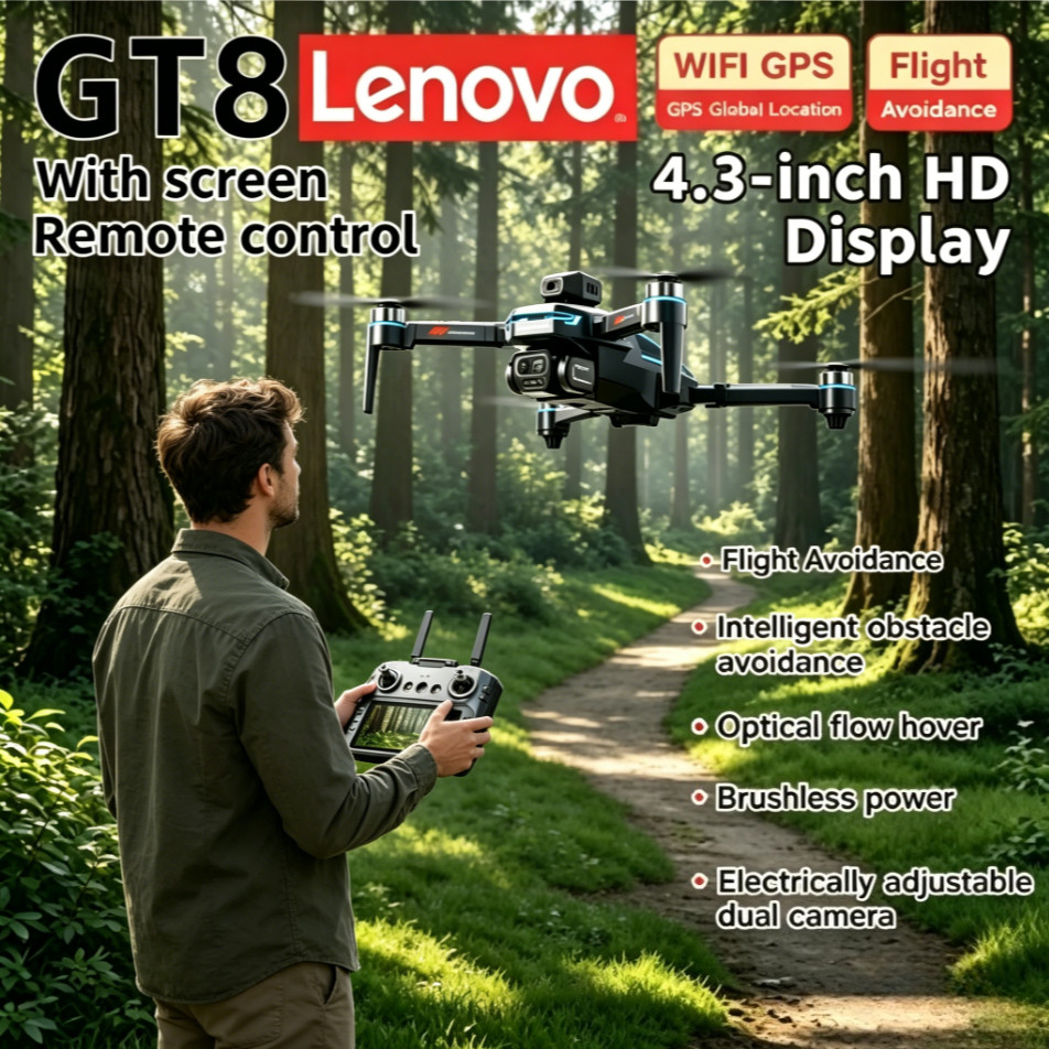 Lenovo GT8 Drone 4K 8K Professional Camera Obstacle Avoidance FPV Foldable RC Drone with Large