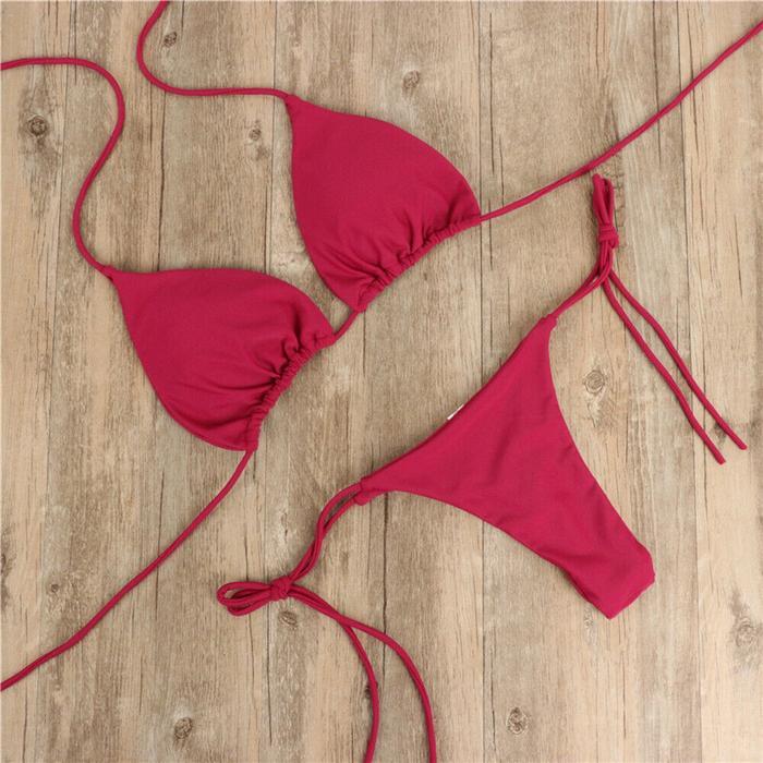 BIKINI SET 1 SET CD PANTAI BERENANG POOL PARTY KOLOR BH DENGAN BUSA CUP BEACHWEAR PANTAI WANITA