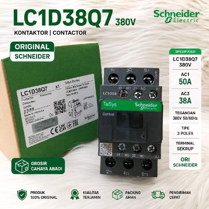 KONTAKTOR SCHNEIDER LC1D38Q7 380VAC 3P 50A/KONTAKTOR SCHNEIDER ORIGINAL