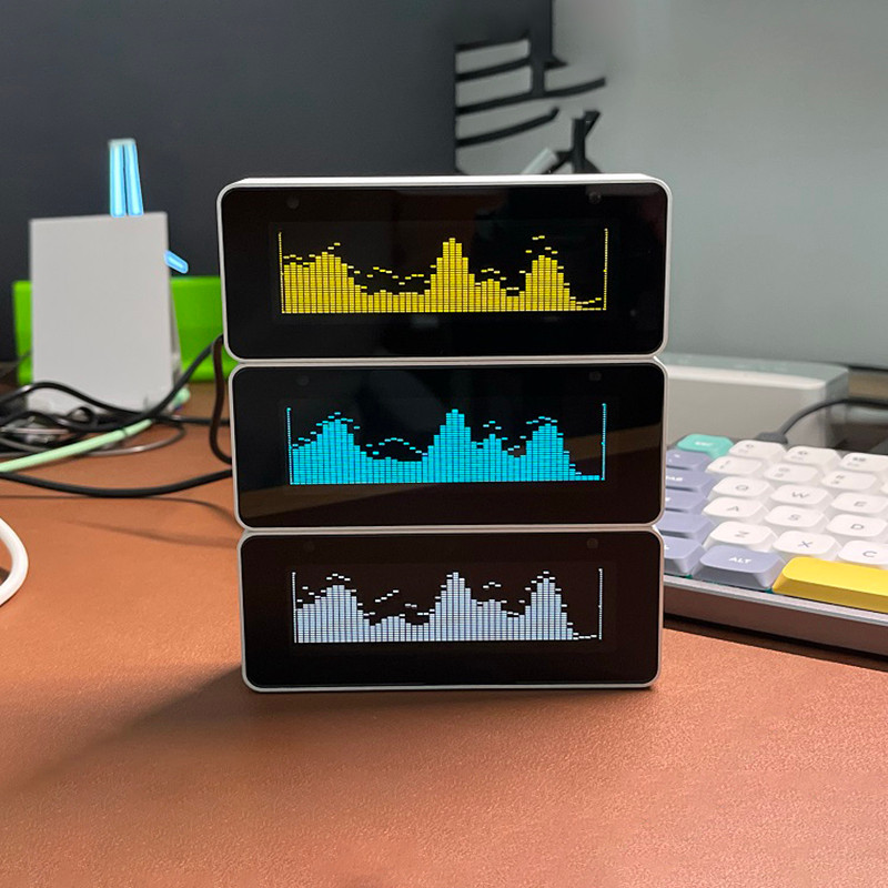 AK25664 Clock Music Spectrum Audio Spectrum Analyzer Sound Level Meter VU Meter Screen Display