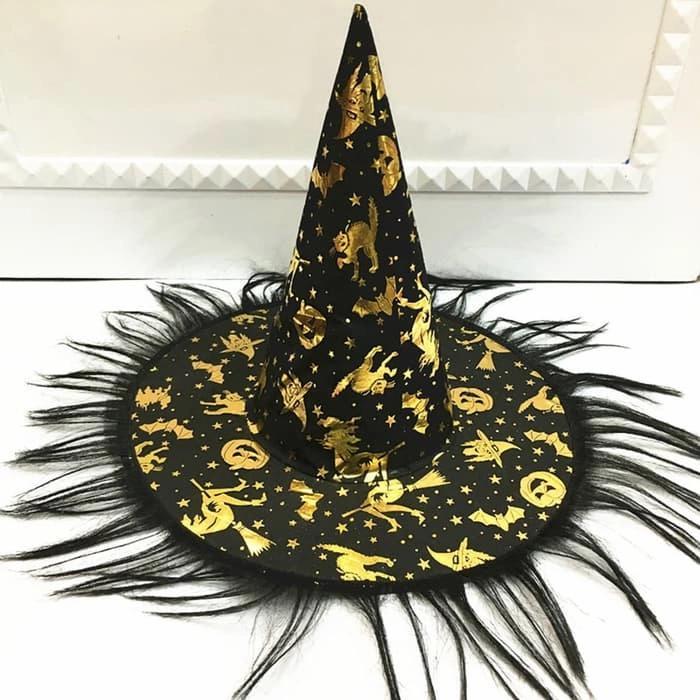 Topi Halloween Rumbai Cosplay Hantu Nenek Sihir Topi Haloween - Dazzle Wardrobe