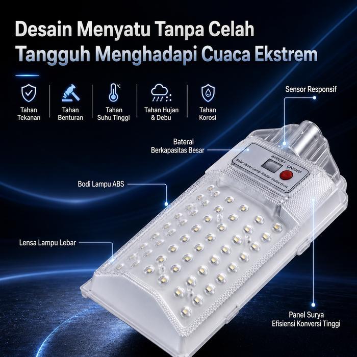 Terbaru Paket 2PcsLampu Pju Solar Tenaga Surya 1000W 1500W Outdoor Super Terang 270, Led Lensa Optik