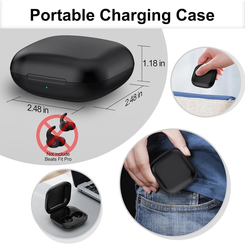 Wireless Charging Case for Beats Fit Pro Replacement Charger Case for Beats Fit Pro with Bluetooth