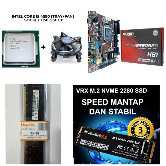 Paket Processor Intel Core I5 4590 Gen 4 H81 Socket Lga 1150 Nvme