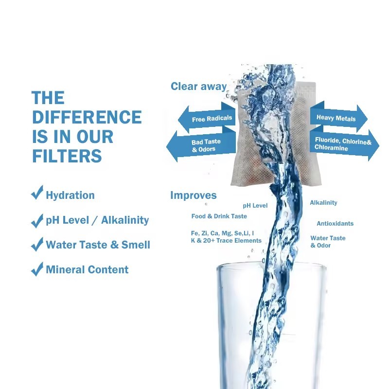 pH 9.5 Alkaline hydrogen water filtration antioxidant ceramic balls alkaline water cup bottle energy