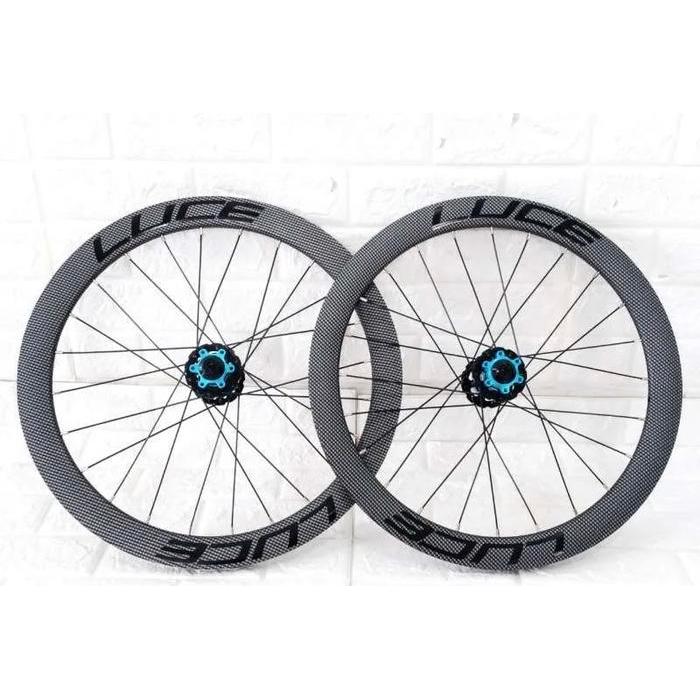 TERBARU Wheelset Luce 20 451 atau 22 inch Discbrake Look Carbon Biru