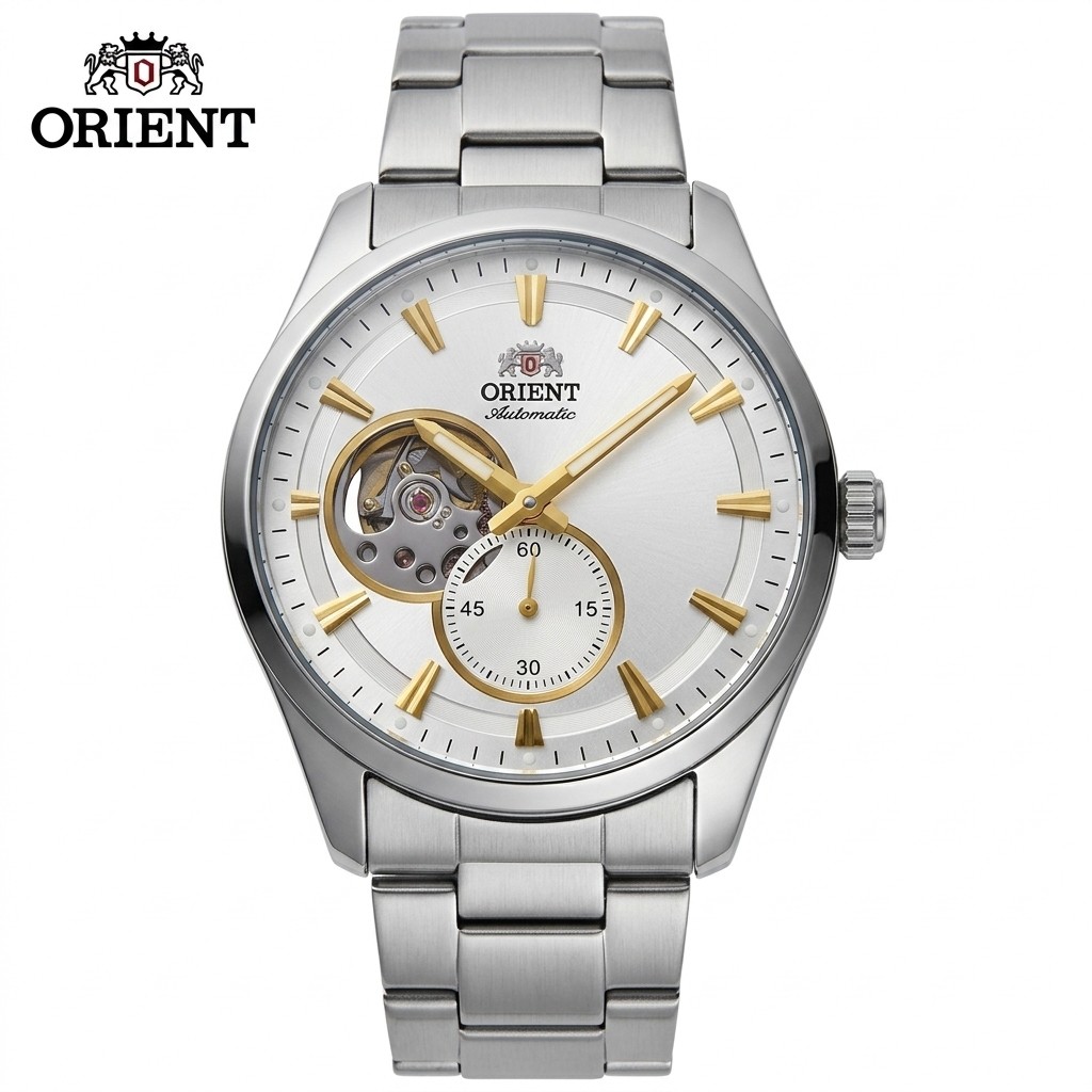 Orient Skeleton Mechanical Wristtch for Men, Automatic Small Second Stainless Steel Band Dress