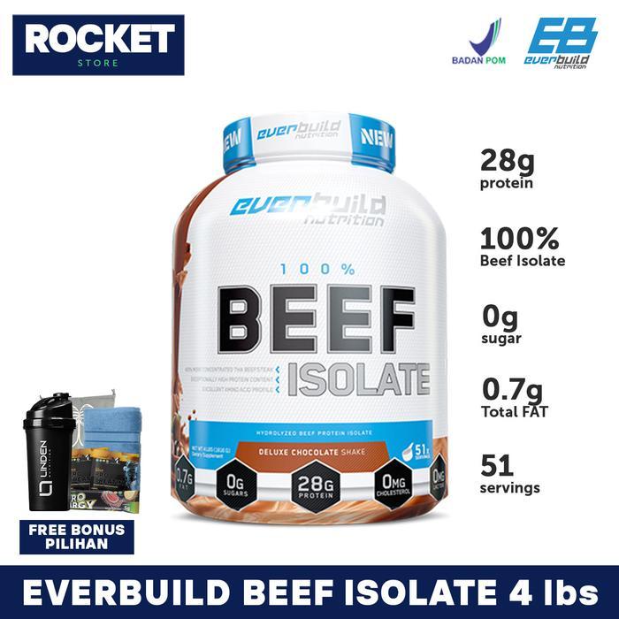 Everbuild Beef Protein Isolate 4 lbs Suplemen Fitness Hydrolyzed Beef Protein Isolate 100% Original