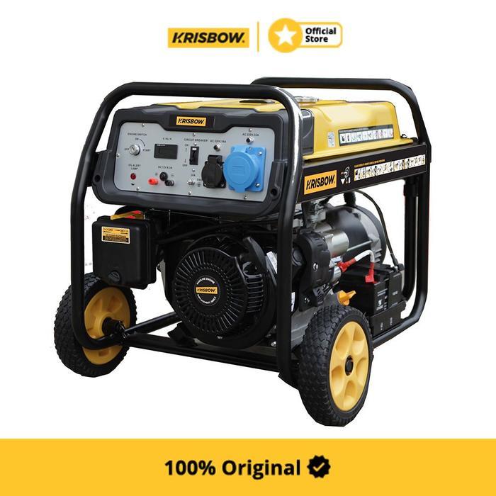 Krisbow Genset Bensin 5500 W Krp55 Generator Listrik Portable Power Supply Proyek Rumah
