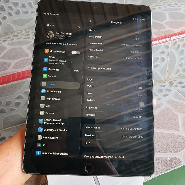 ipad gen 8 32gb lengkap normal
