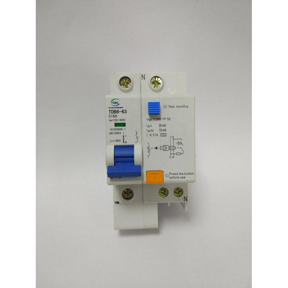 Broco - Rcbo/Elcb/Rccb Tdm 1P+N Tdb6 30Ma 6A,10A,16A,20A,25A,32A,40A,50A,63A