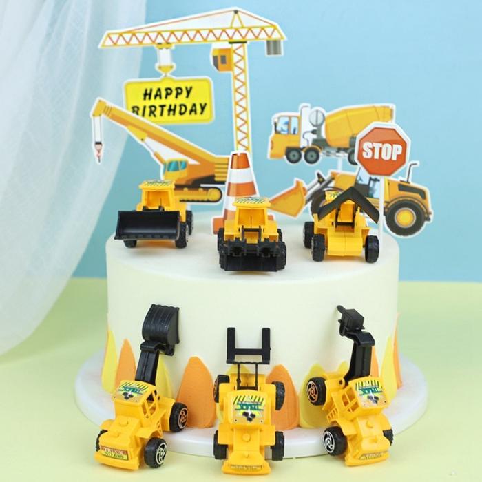 Flash Sale Konstruksi Mainan Dekorasi Kue Ulang Tahun Topper Cupcake Untuk Perlengkapan Nikmat Pesta