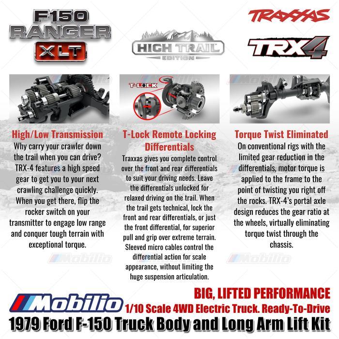 Traxxas 92046-4 TRX4 TRX-4 1/10 High Trail 1979 Ford F150 Ranger XLT RC Truck Clipless